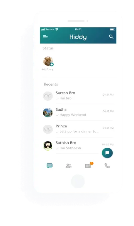 Клон Whatsapp, Telegram - " HIDDY" v. 2.3